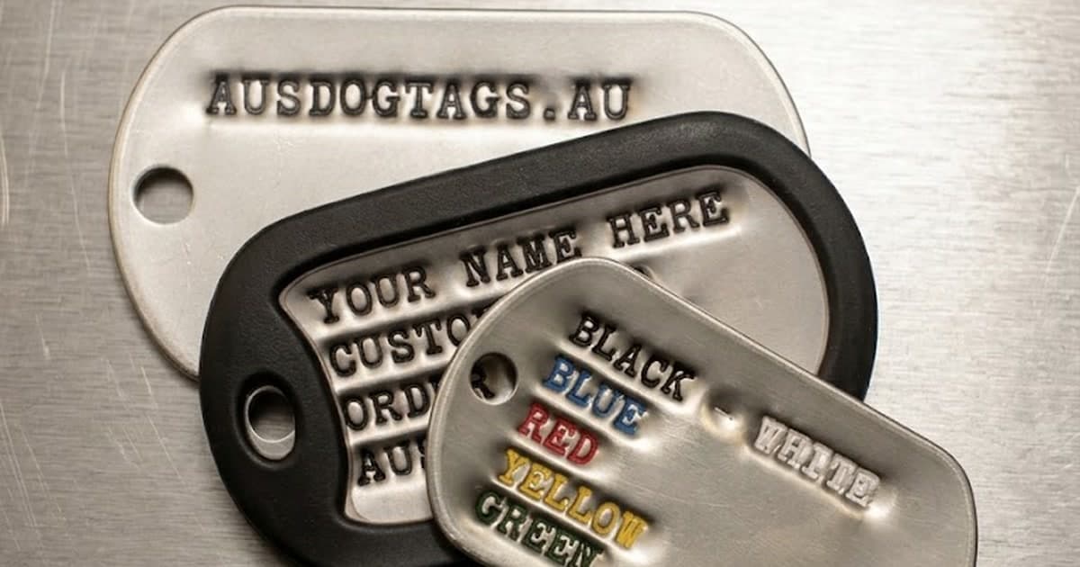 US style military dog tag in stainless steel